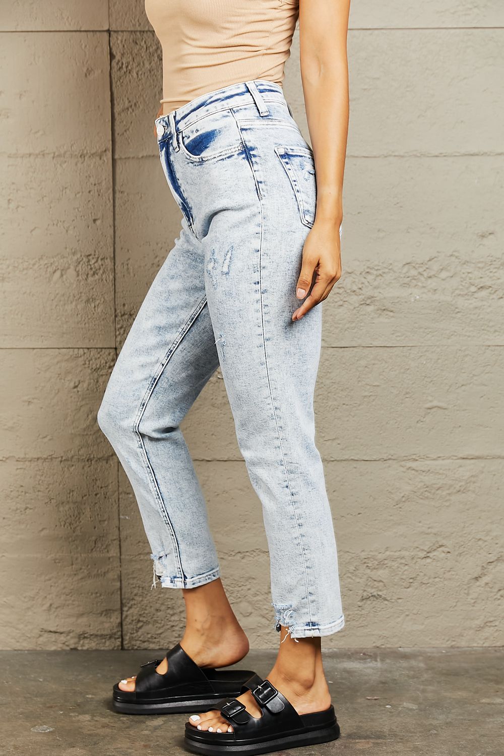 BAYEAS High Waisted Acid Wash Skinny Jeans - nailedmoms