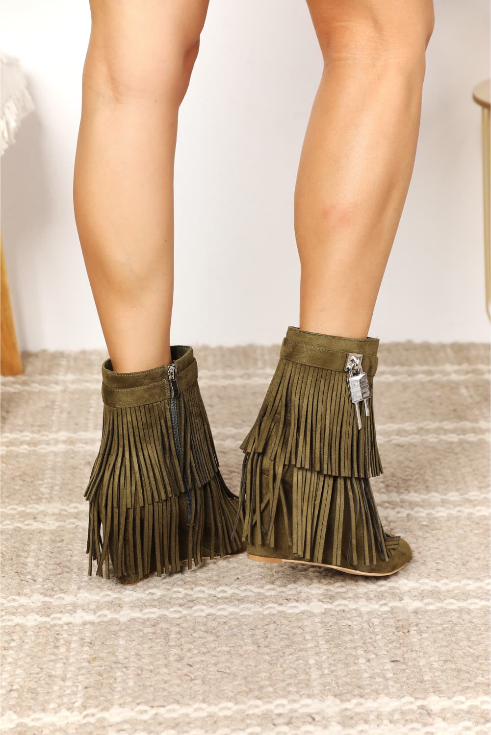 Legend Women's Tassel Wedge Heel Ankle Booties - nailedmoms