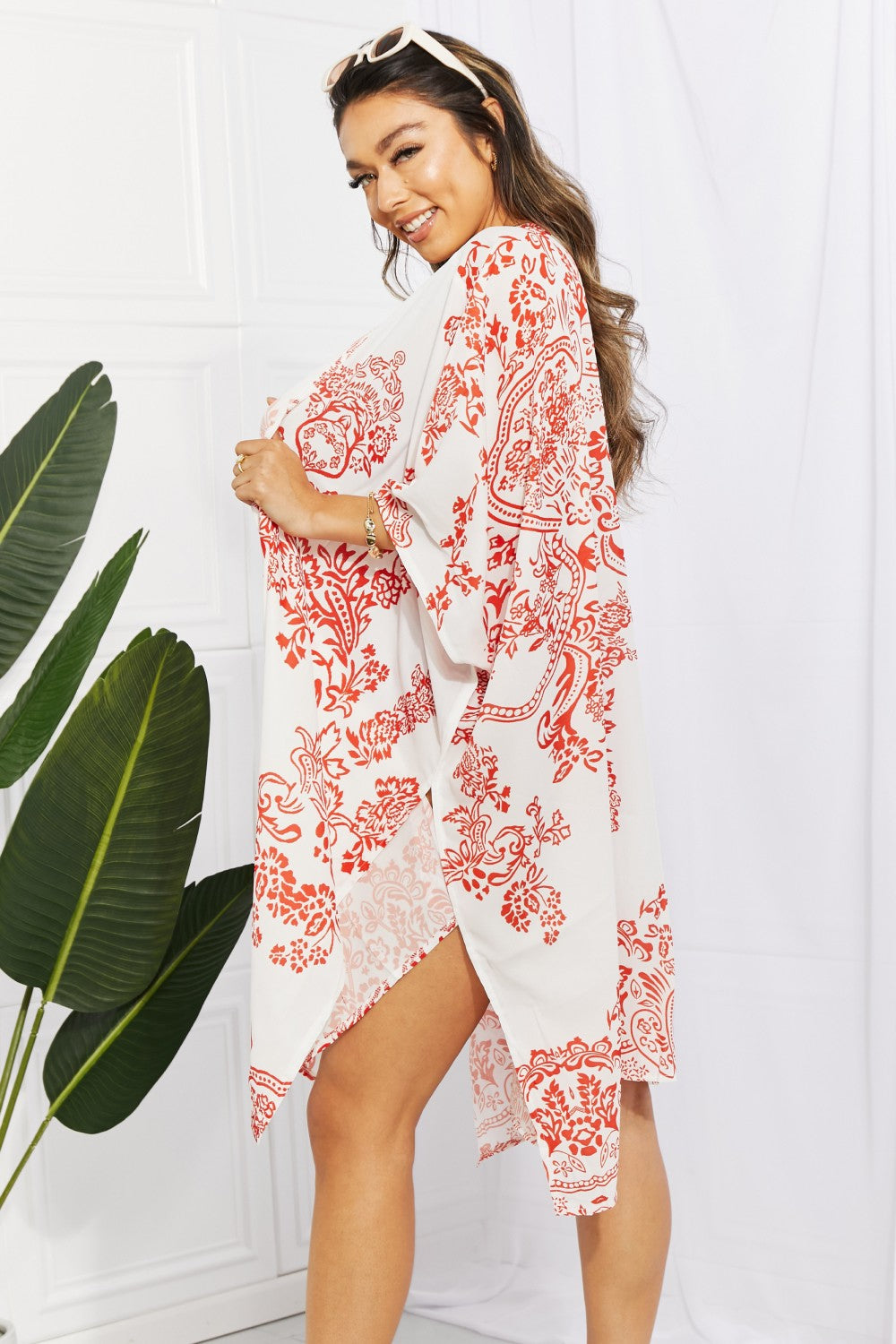 Floral Side Slit Cover Up - nailedmoms