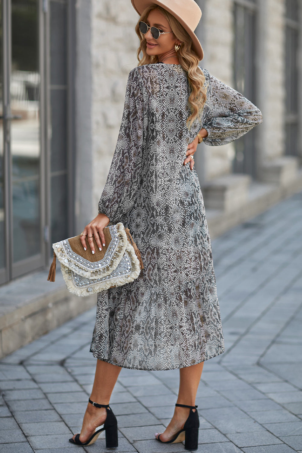 Animal Print Long Sleeve Open Front Cardigan - nailedmoms