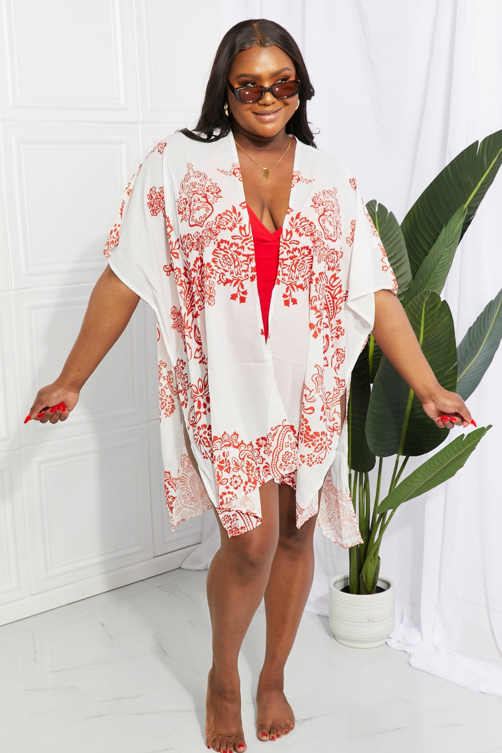 Floral Side Slit Cover Up - nailedmoms