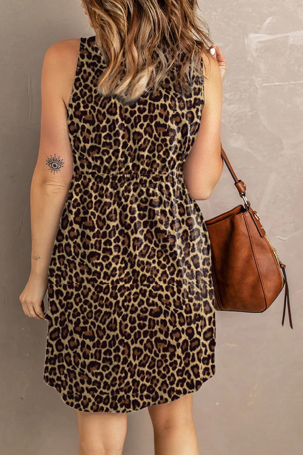Double Take Printed Scoop Neck Sleeveless Buttoned Magic Dress with Pockets - nailedmoms