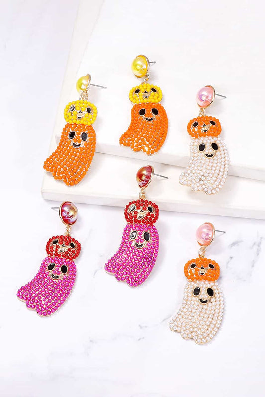 Halloween Ghost Shape Dangle Earrings - nailedmoms