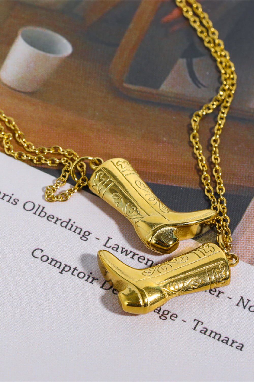 Cowboy Boot Pendant Stainless Steel Necklace - nailedmoms