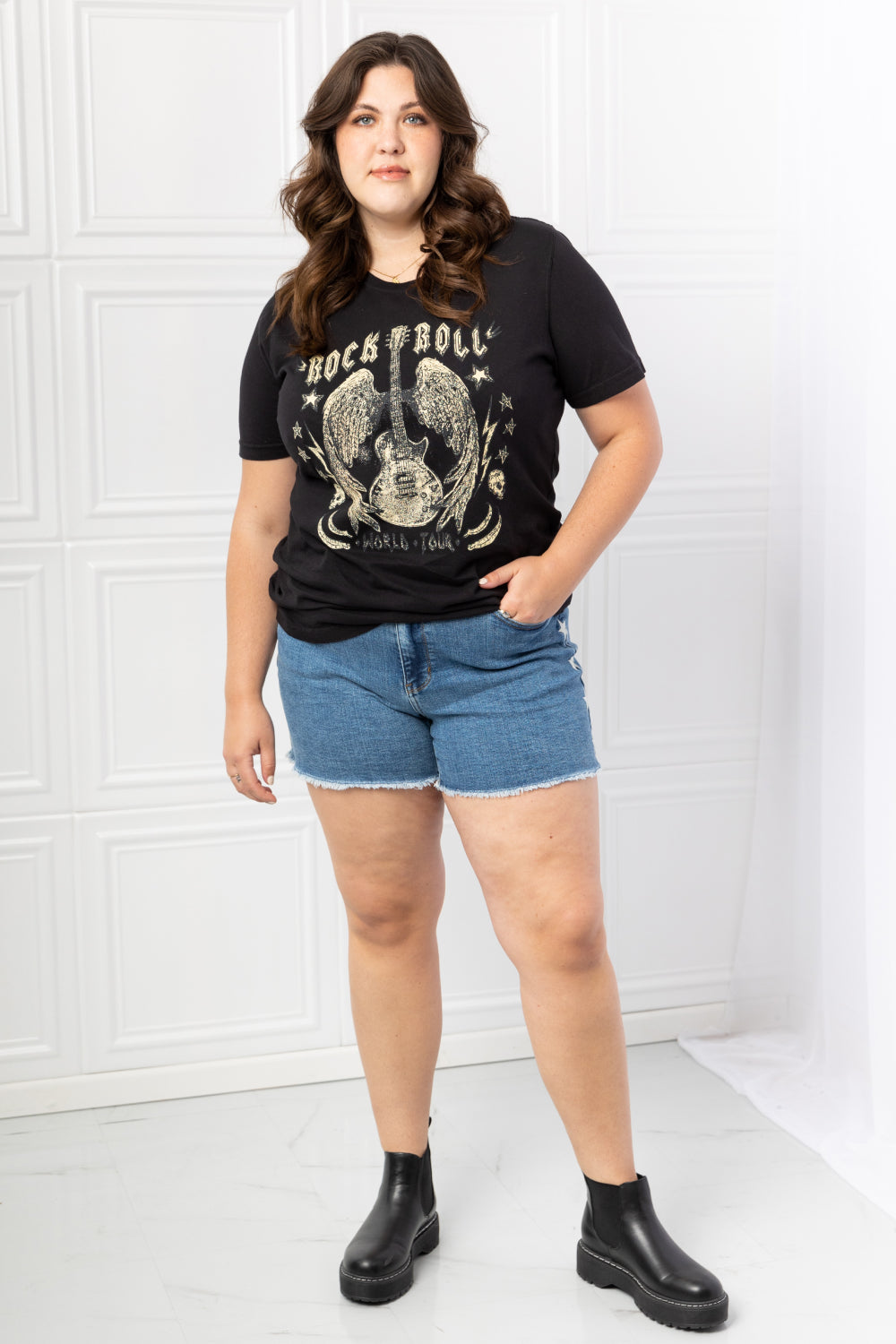 mineB Full Size Rock & Roll Graphic Tee - nailedmoms