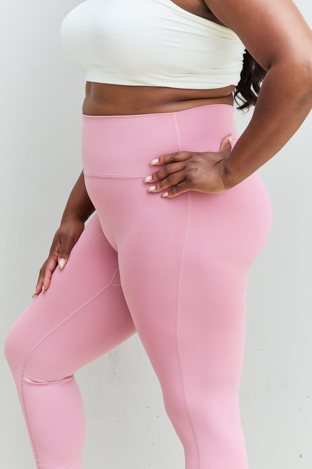 Zenana Fit For You Full Size High Waist Active Leggings in Light Rose - nailedmoms