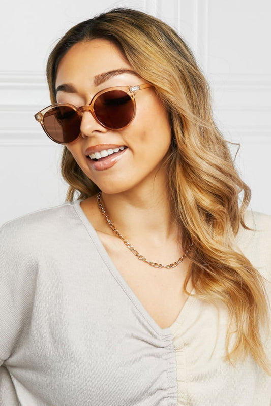 Round Full Rim Polycarbonate Frame Sunglasses - nailedmoms