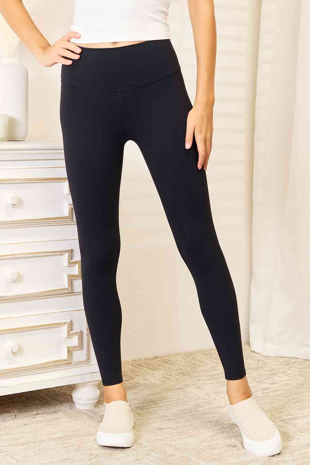 Double Take Wide Waistband Sports Leggings - nailedmoms