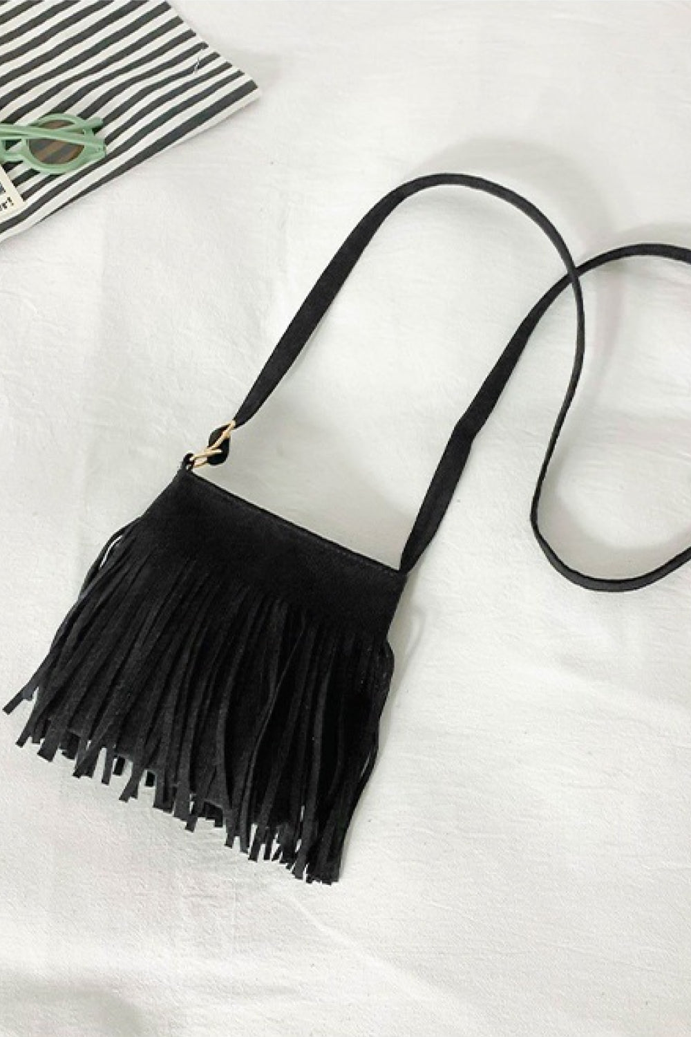 PU Leather Crossbody Bag with Fringe - nailedmoms