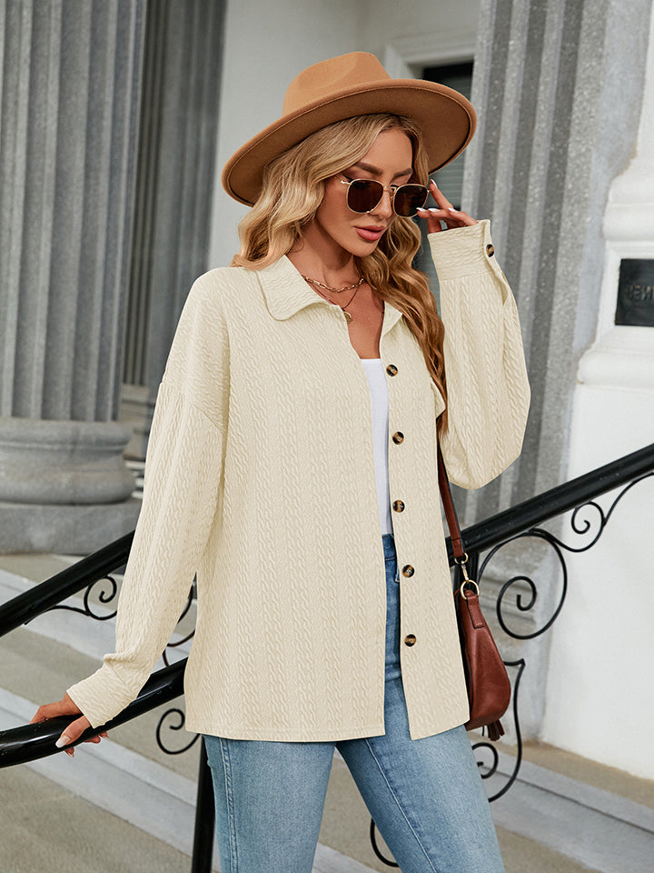 Collared Neck Buttoned Shirt - nailedmoms