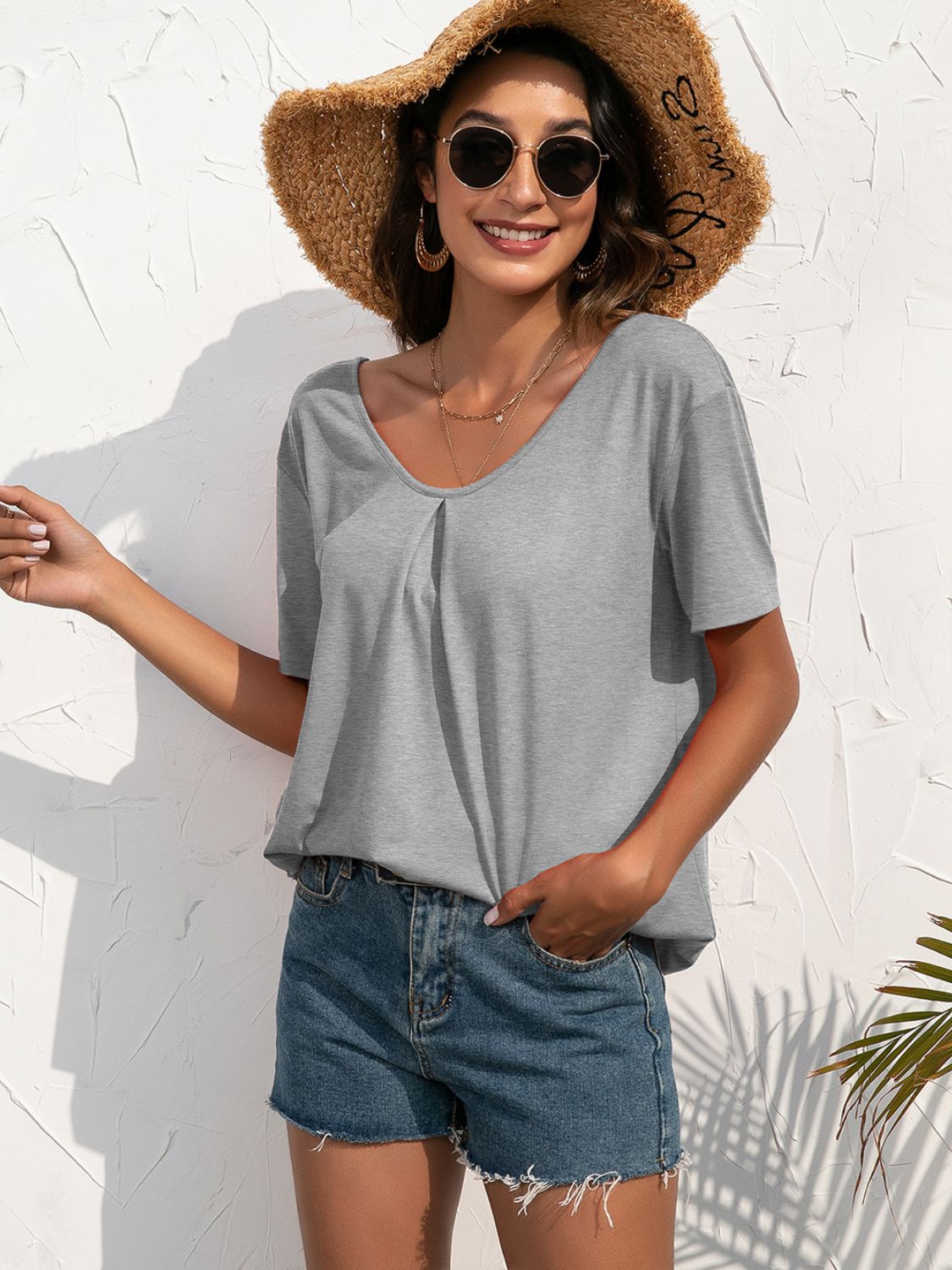 Lace Trim Short Sleeve Top - nailedmoms