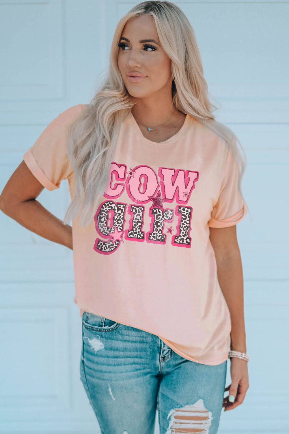 COWGIRL Graphic Cuffed Tee - nailedmoms