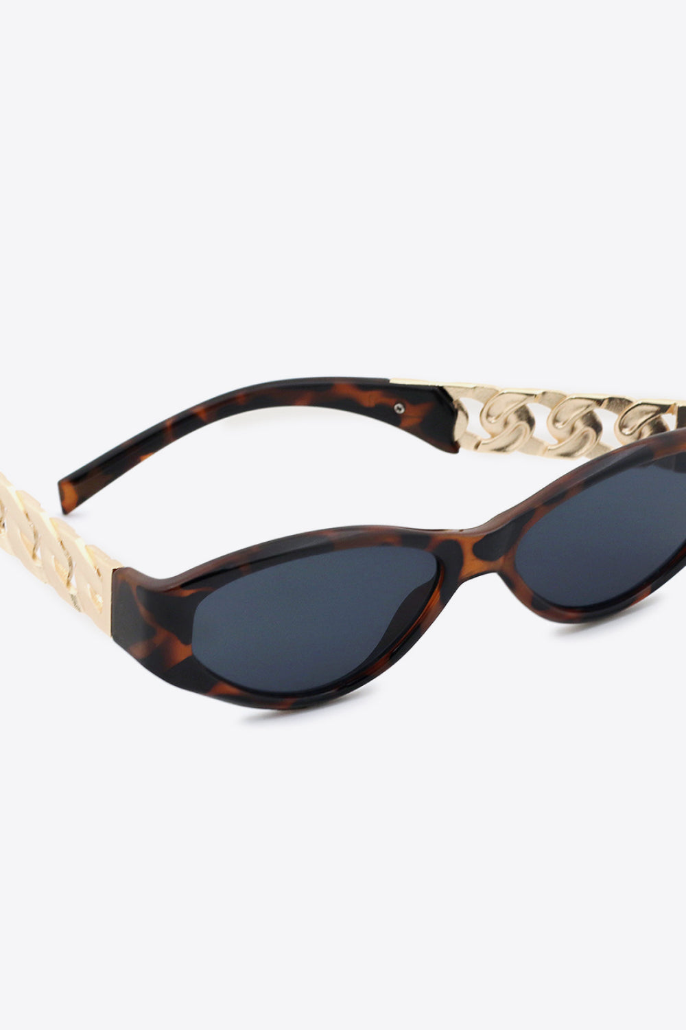 Chain Detail Temple Cat Eye Sunglasses - nailedmoms