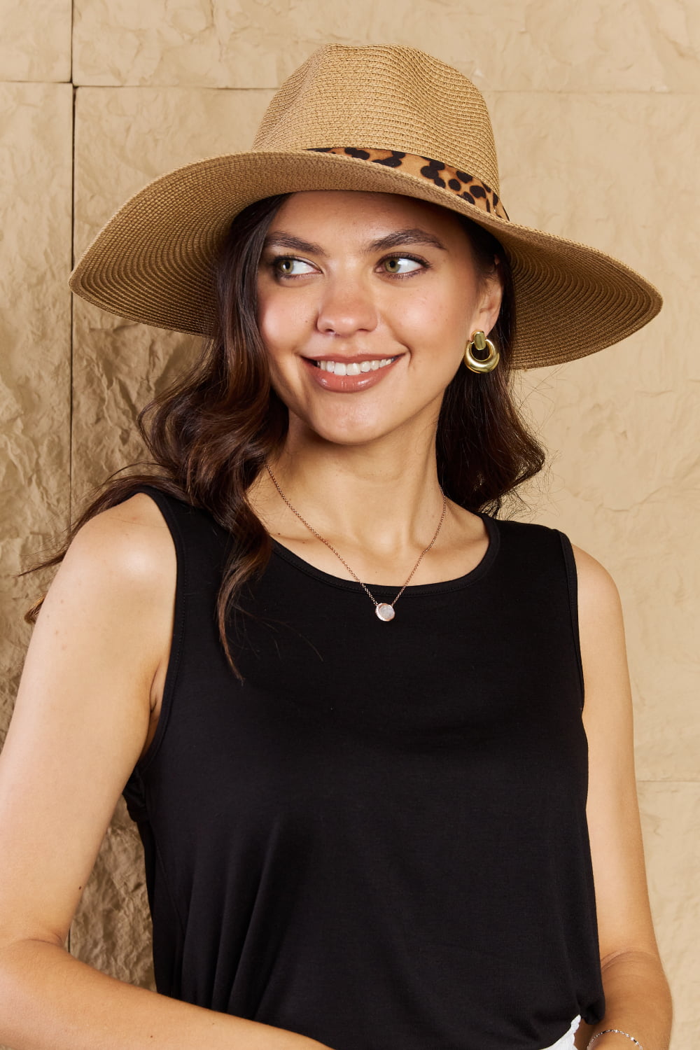 Fame Wild One Leopard Ribbon Straw Hat - nailedmoms