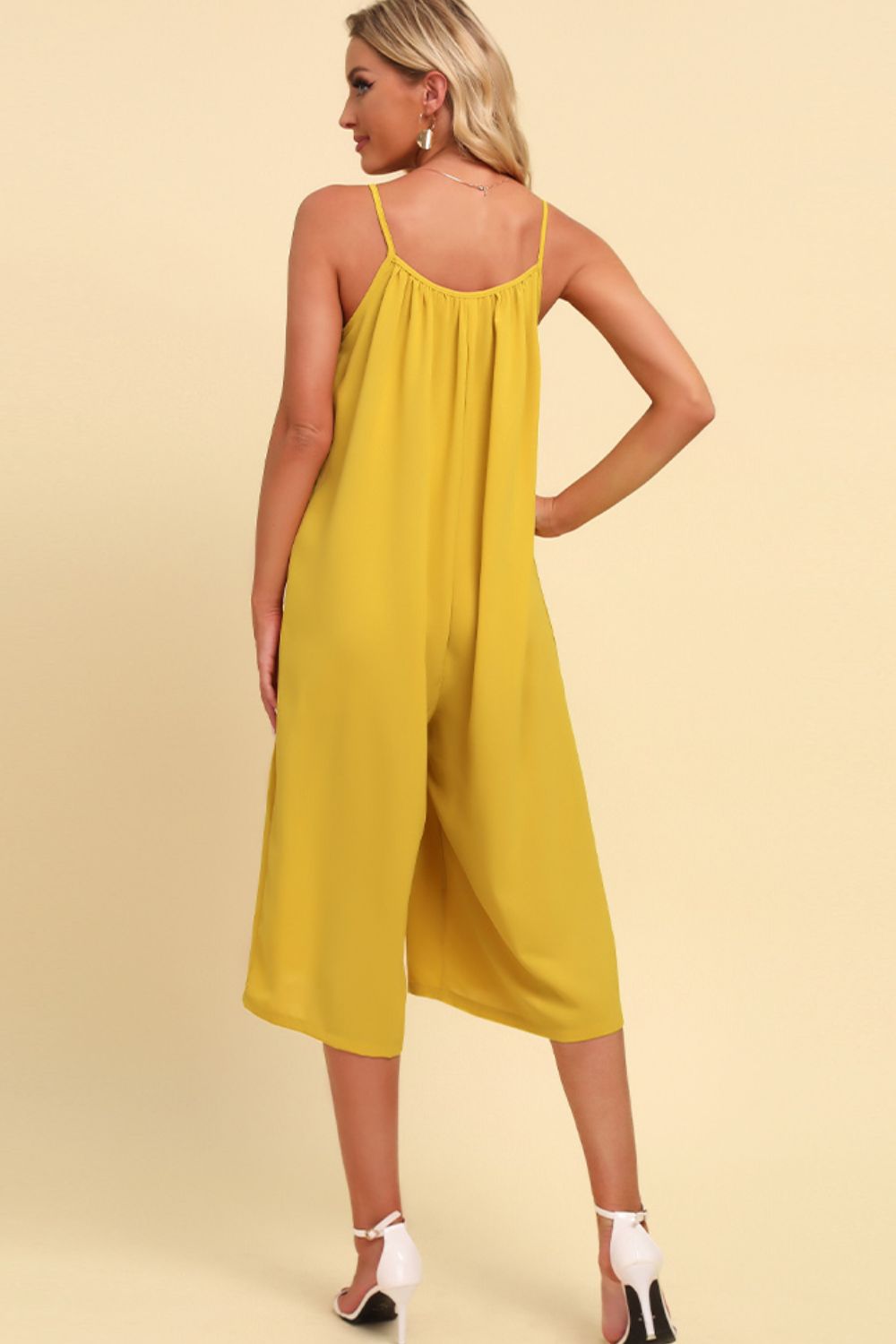 Spaghetti Strap Scoop Neck Jumpsuit - nailedmoms