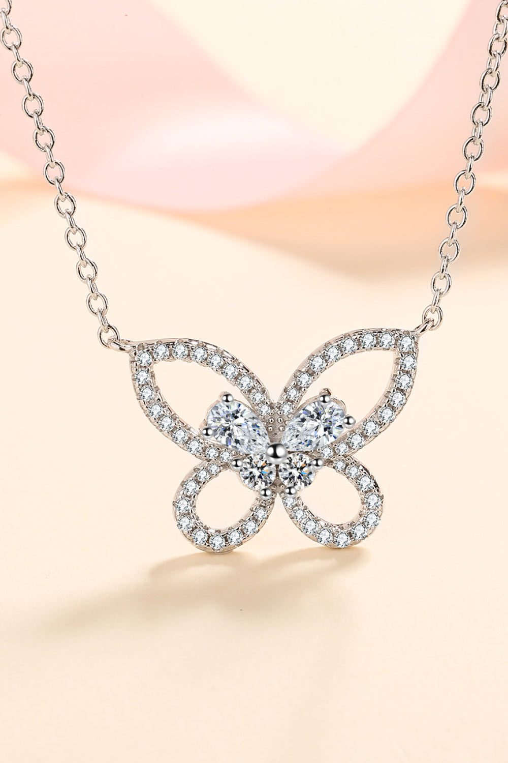 Moissanite Butterfly Pendant Necklace - nailedmoms