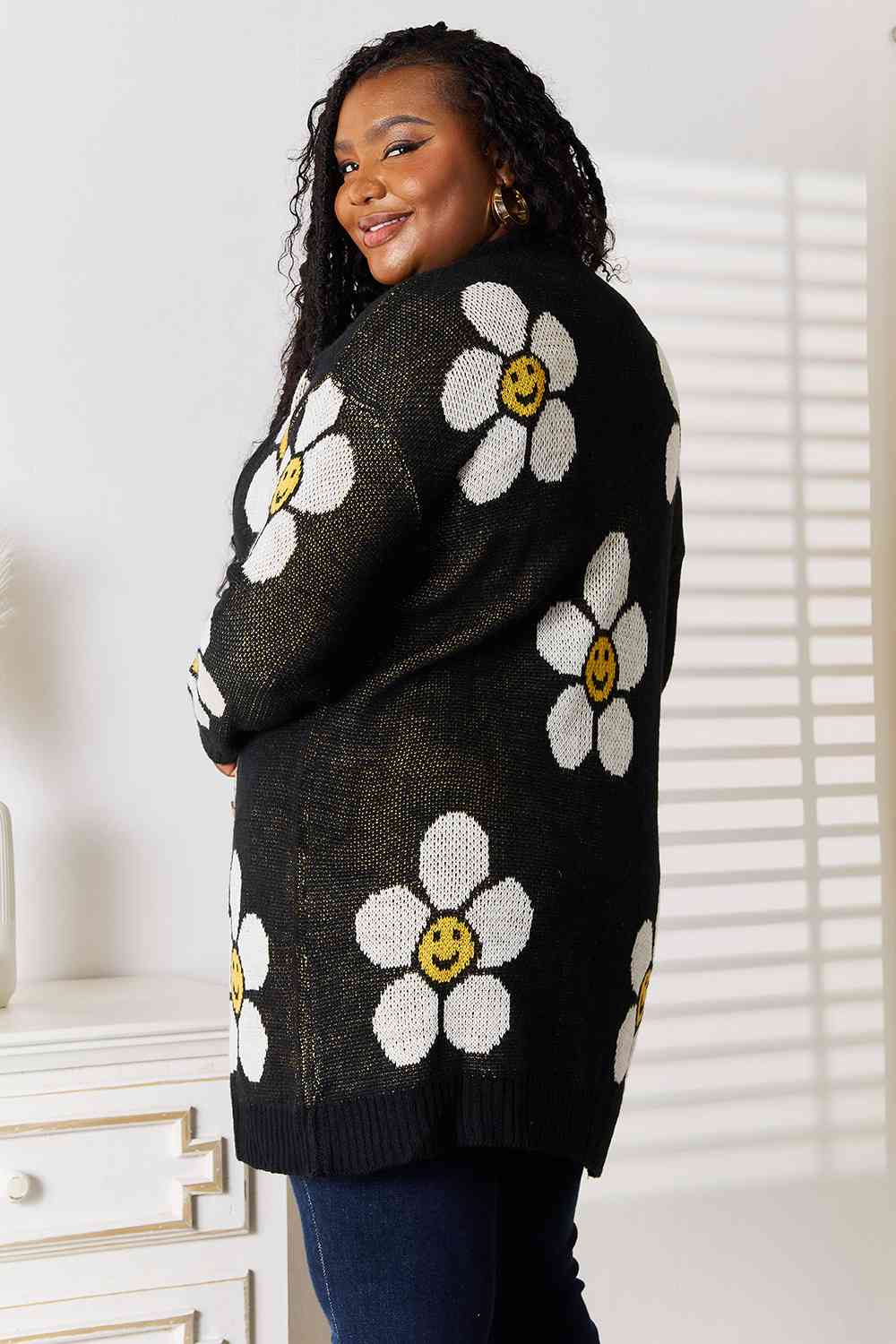 Double Take Floral Button Down Longline Cardigan - nailedmoms