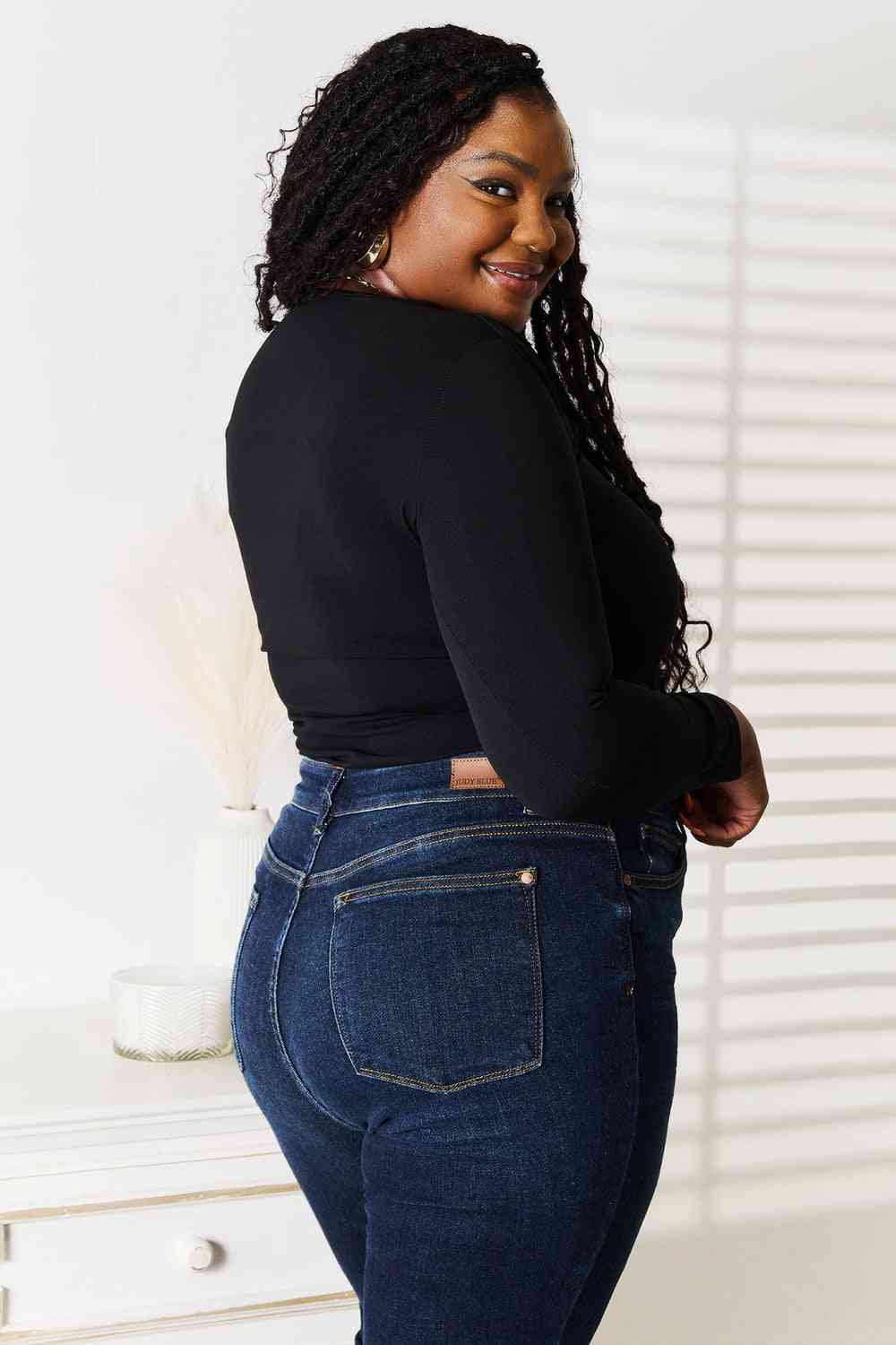 Basic Bae Asymmetrical Neck Long Sleeve Top - nailedmoms