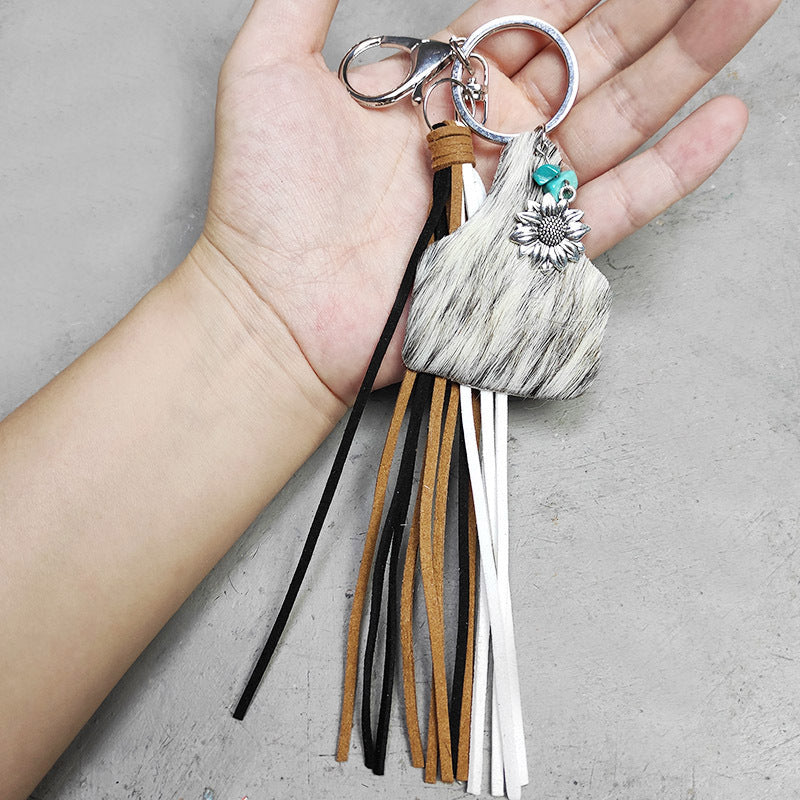 Turquoise Fringe Detail Key Chain - nailedmoms