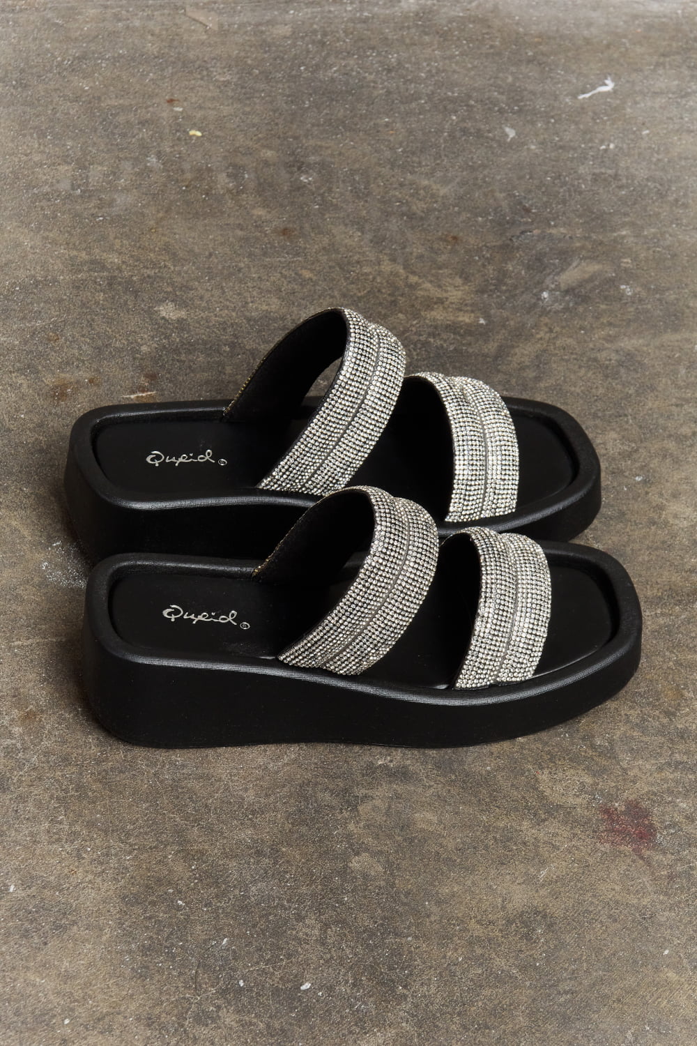 Qupid Bright Mind Platform Wedge Rhinestone Sandal - nailedmoms