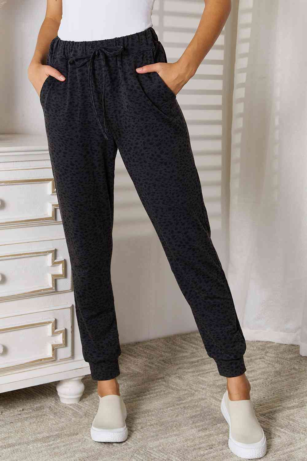 Basic Bae Leopard Print Joggers with Pockets - nailedmoms