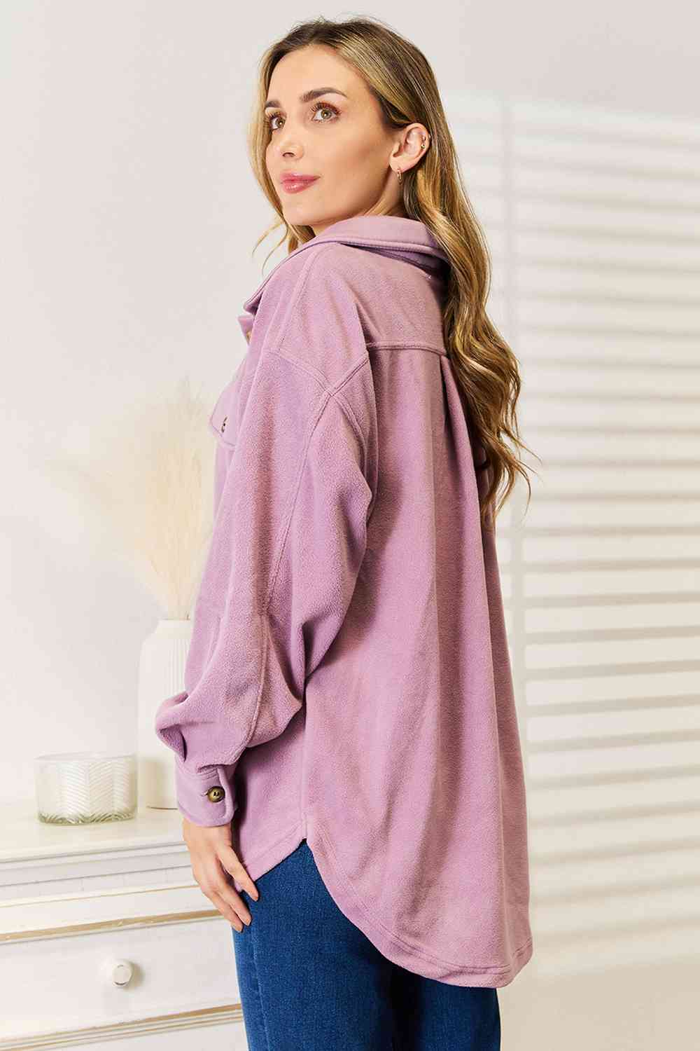 Heimish Cozy Girl Full Size Button Down Shacket - nailedmoms