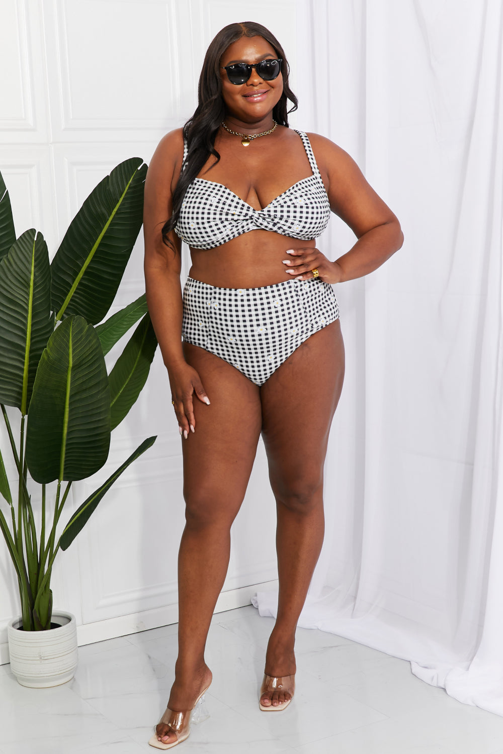 Marina West Swim Take A Dip Twist High-Rise Bikini in Black - nailedmoms