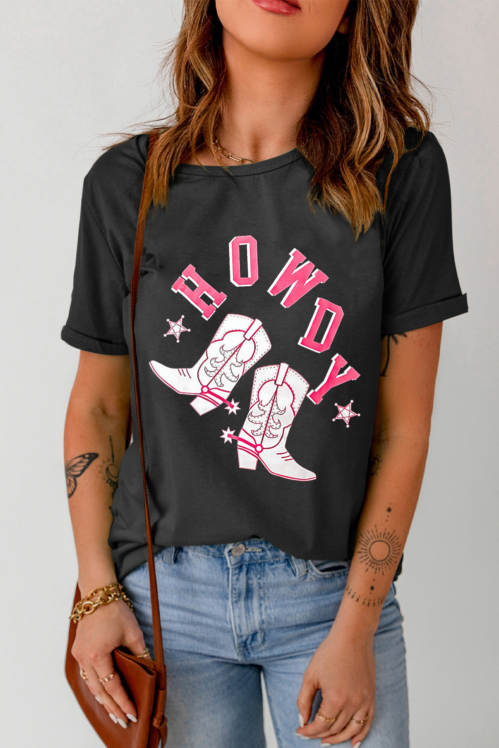 HOWDY Cowboy Boots Graphic Tee - nailedmoms
