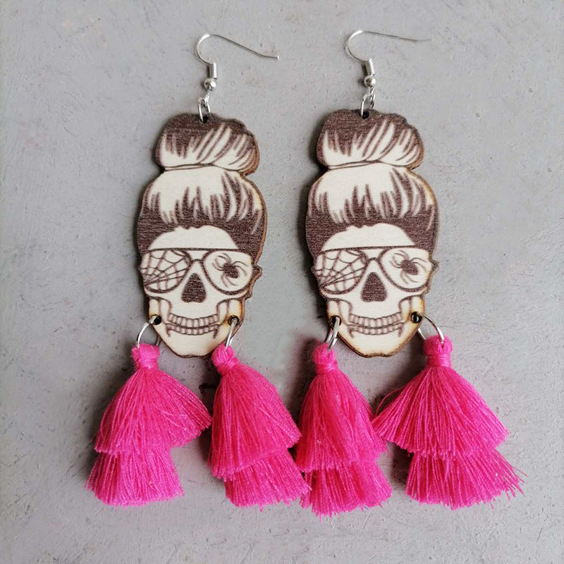 Spider Grandma Tassel Detail Dangle Earrings - nailedmoms