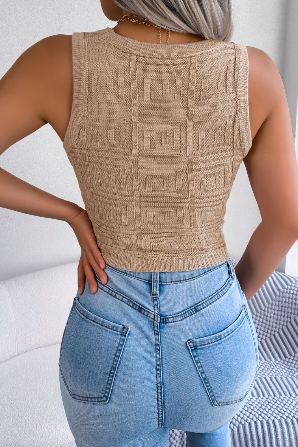 Cutout Sleeveless Knit Top - nailedmoms