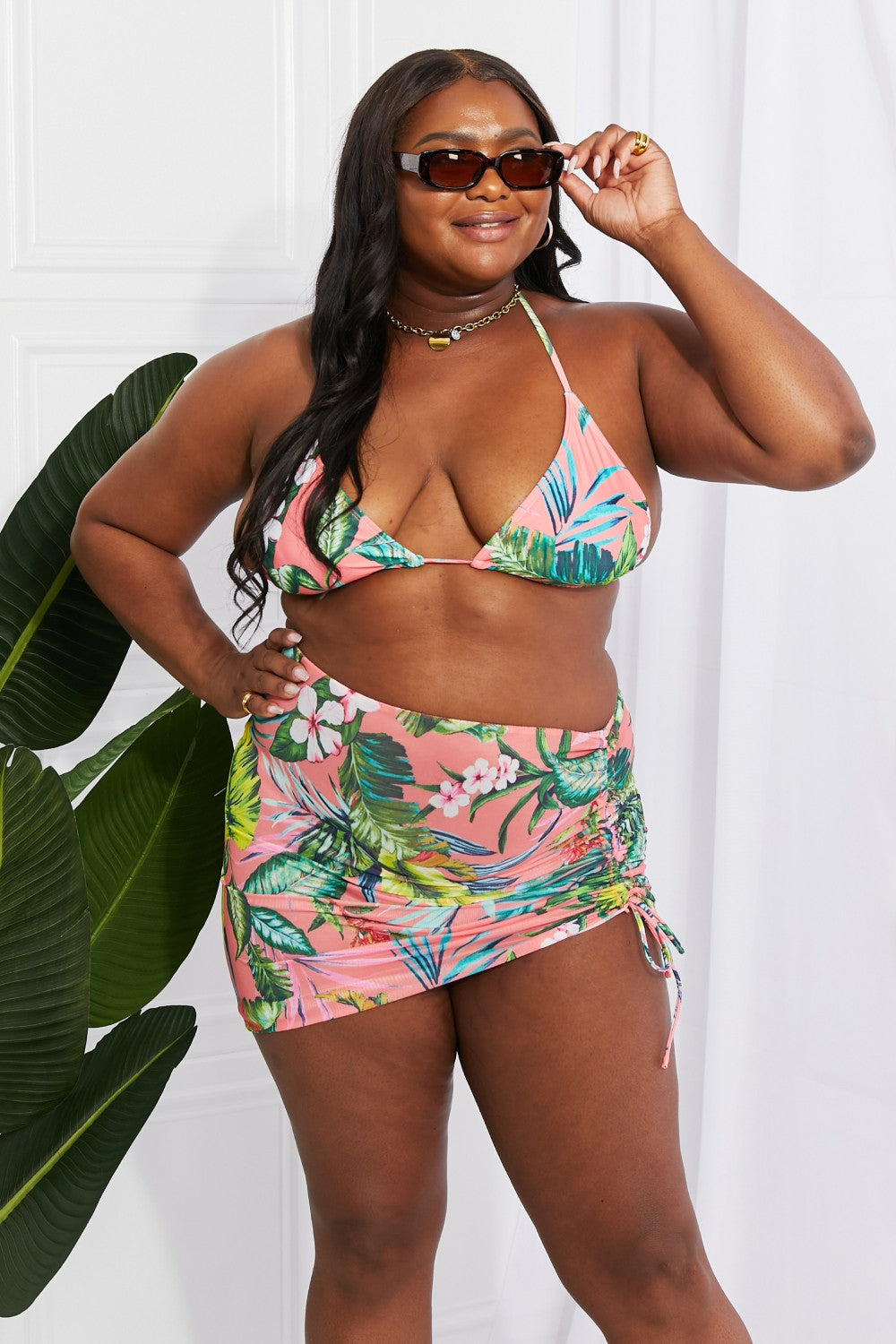 Marina West Swim Paradise Awaits Triangle Bikini and Sarong Set - nailedmoms