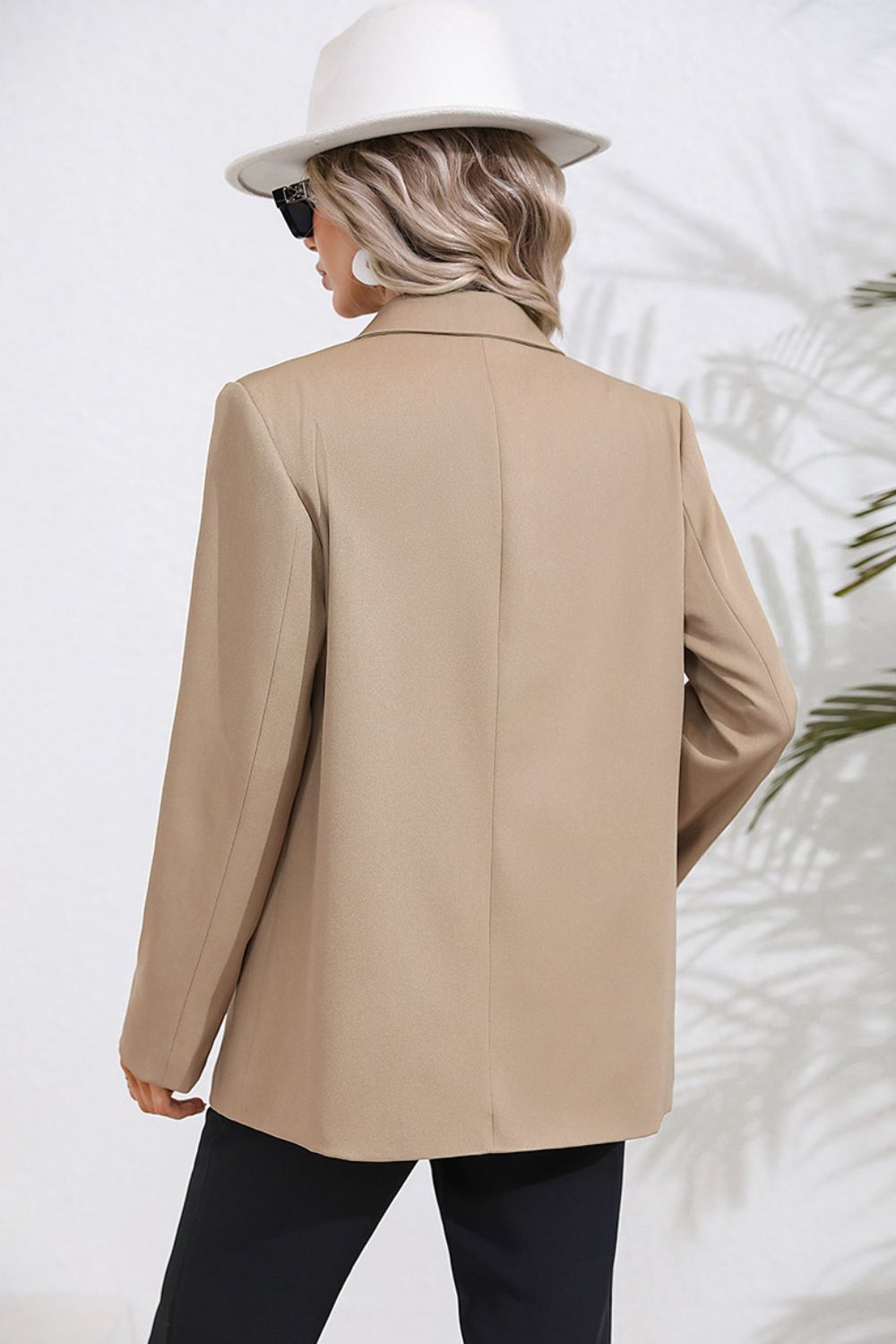 Lapel Collar Long Sleeve Blazer - nailedmoms