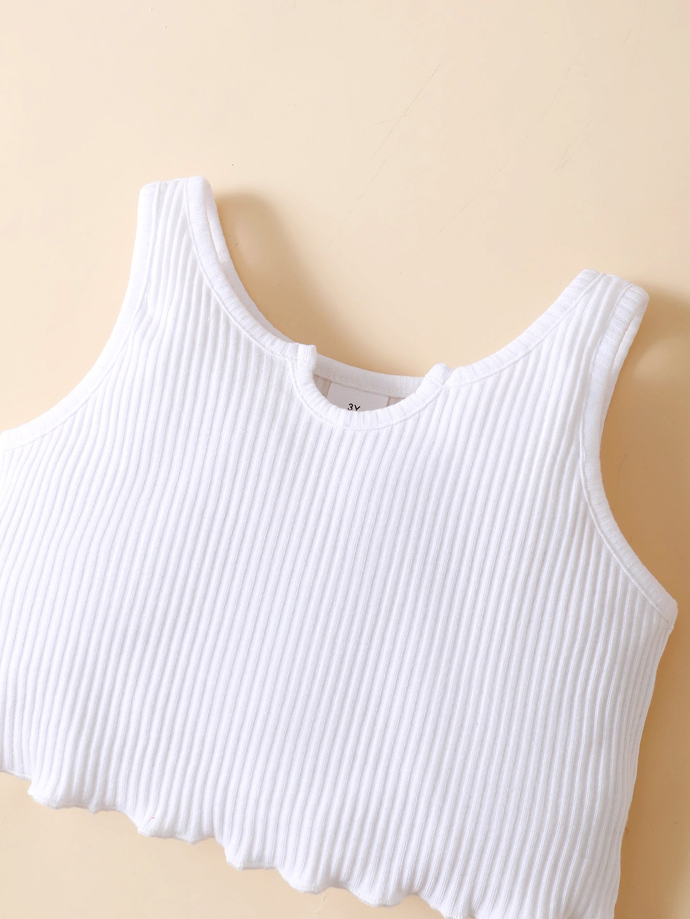 Girls Ribbed Notched Tank and Bow Detail Shorts Set - nailedmoms