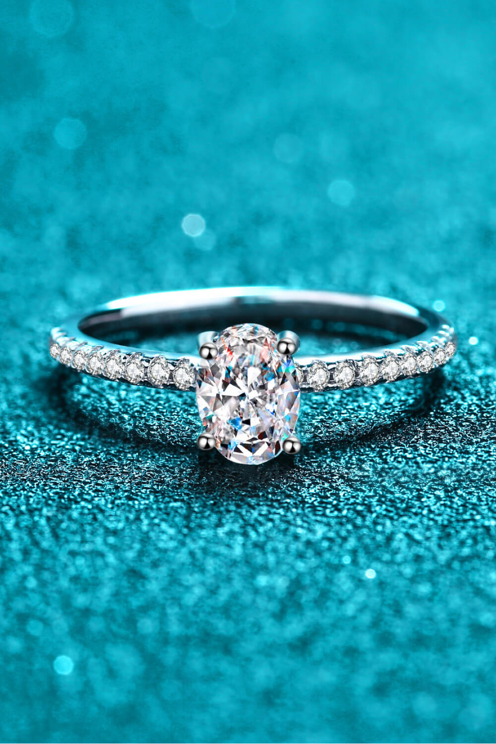 925 Sterling Silver Inlaid 1 Carat Moissanite Ring - nailedmoms