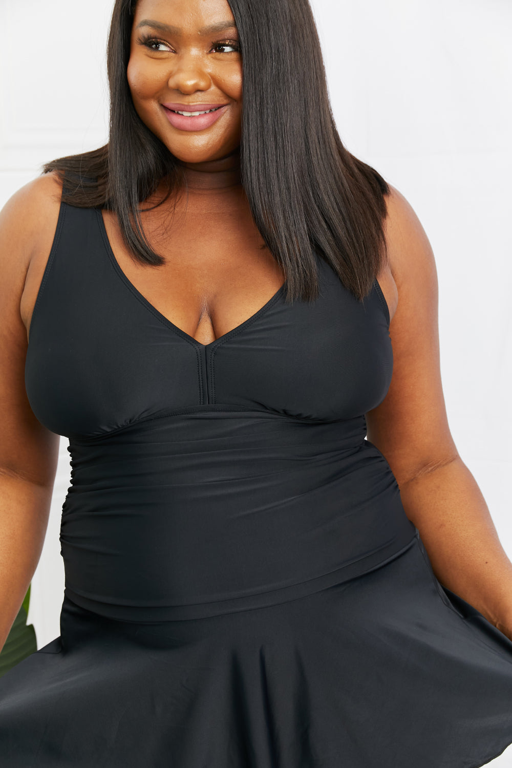 Marina West Swim Full Size Clear Waters Swim Dress in Black - nailedmoms