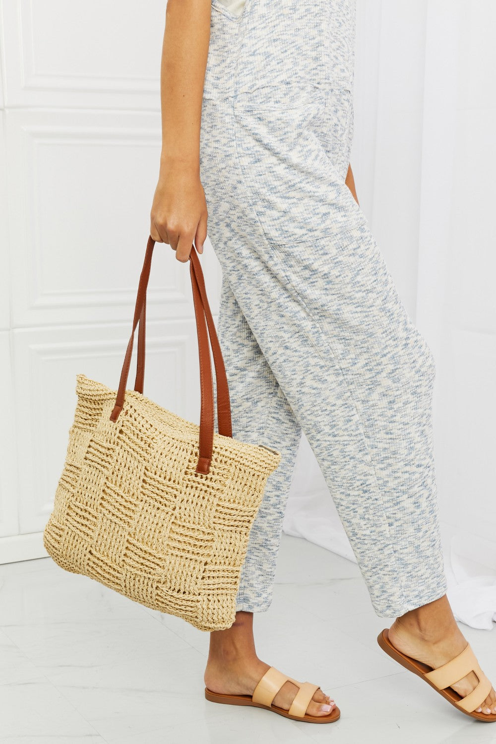 Fame Picnic Date Straw Tote Bag - nailedmoms