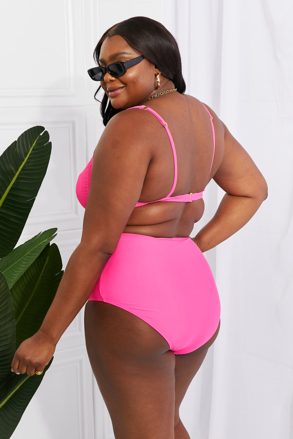 Marina West Swim Take A Dip Twist High-Rise Bikini in Pink - nailedmoms