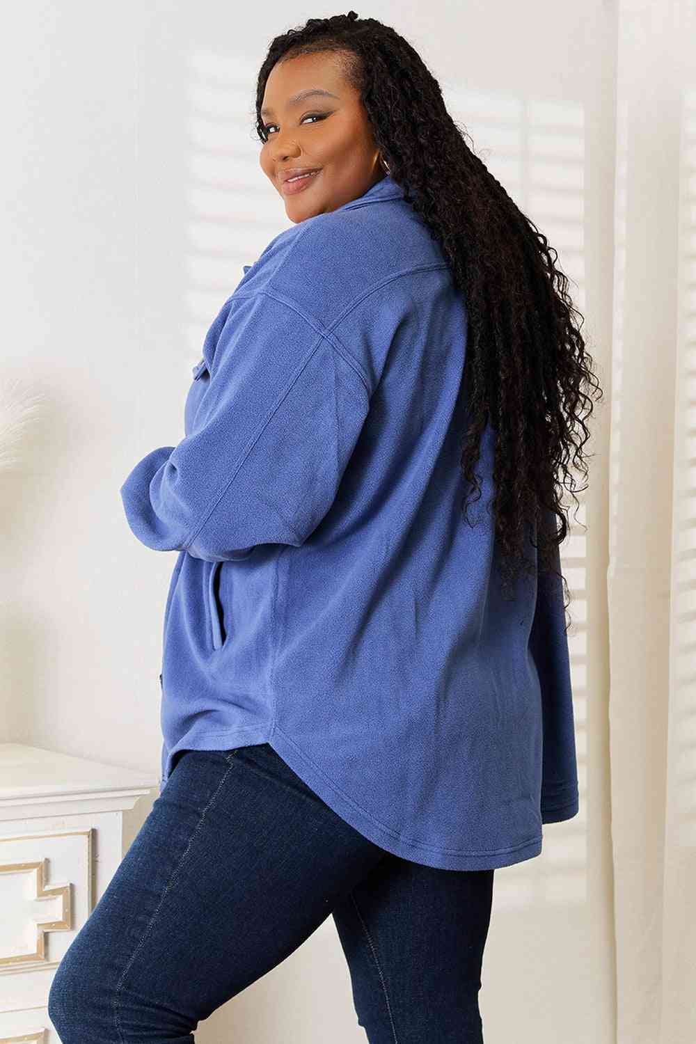 Heimish Cozy Girl Full Size Button Down Shacket - nailedmoms