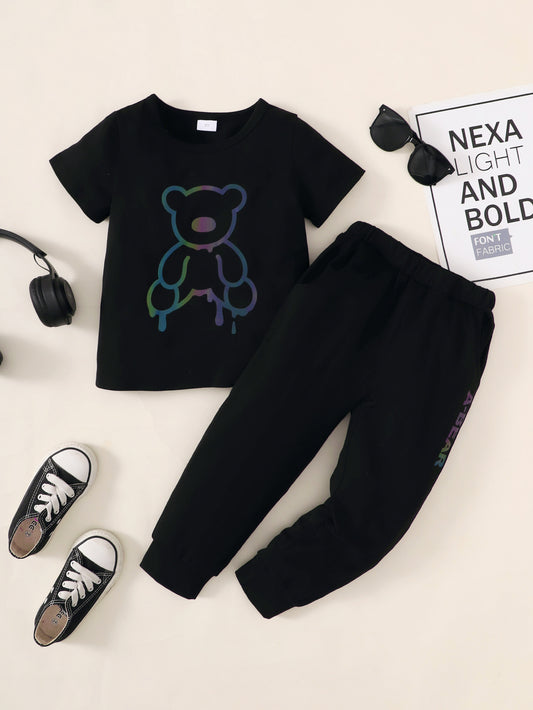 Boys Bear Graphic Tee and Joggers Set - nailedmoms