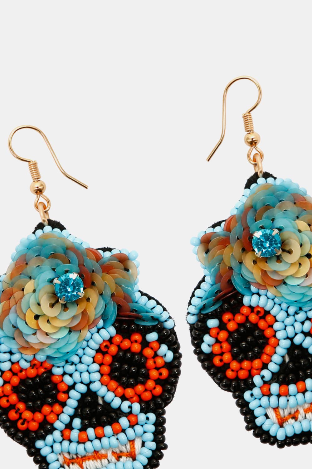 Copper Beaded Detail Dangle Earrings - nailedmoms