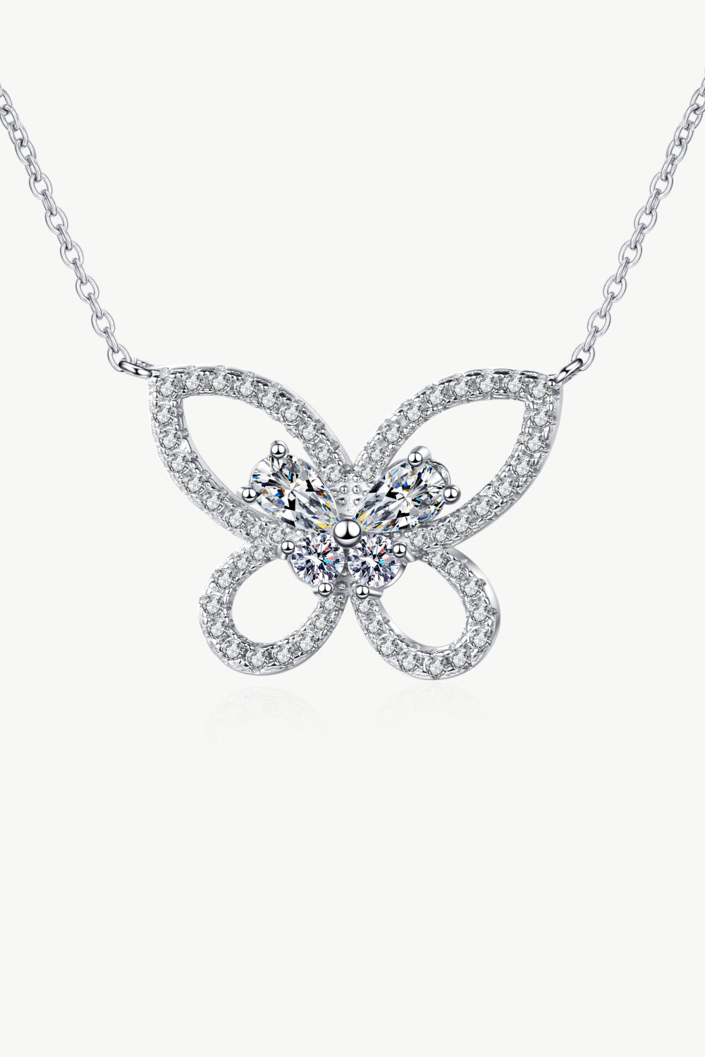 Moissanite Butterfly Pendant Necklace - nailedmoms