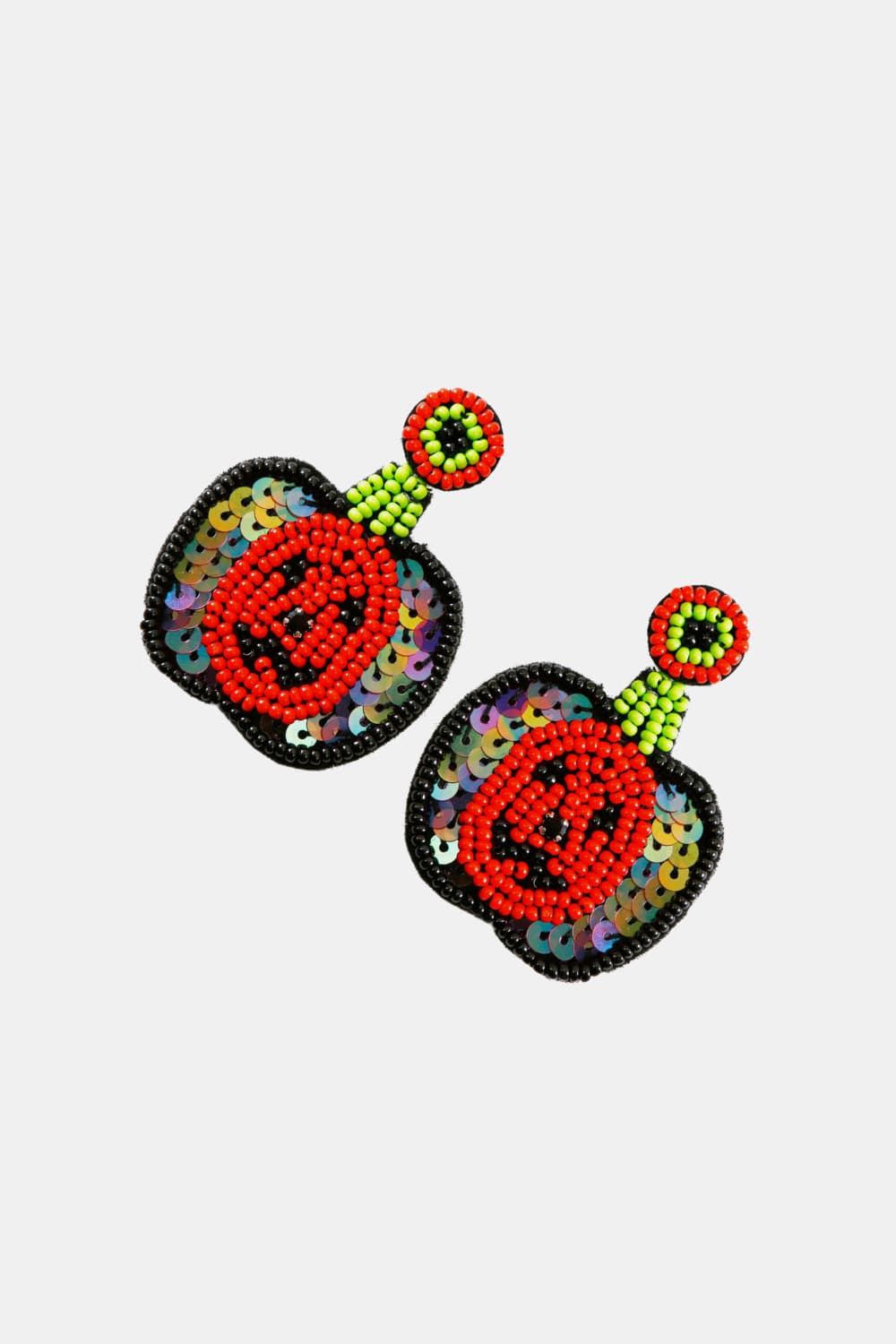 Pumpkin Shape Beaded Dangle Earrings - nailedmoms