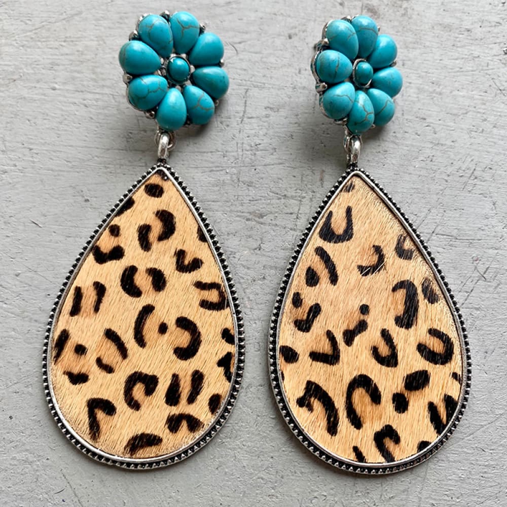 Turquoise Flower Teardrop Earrings - nailedmoms