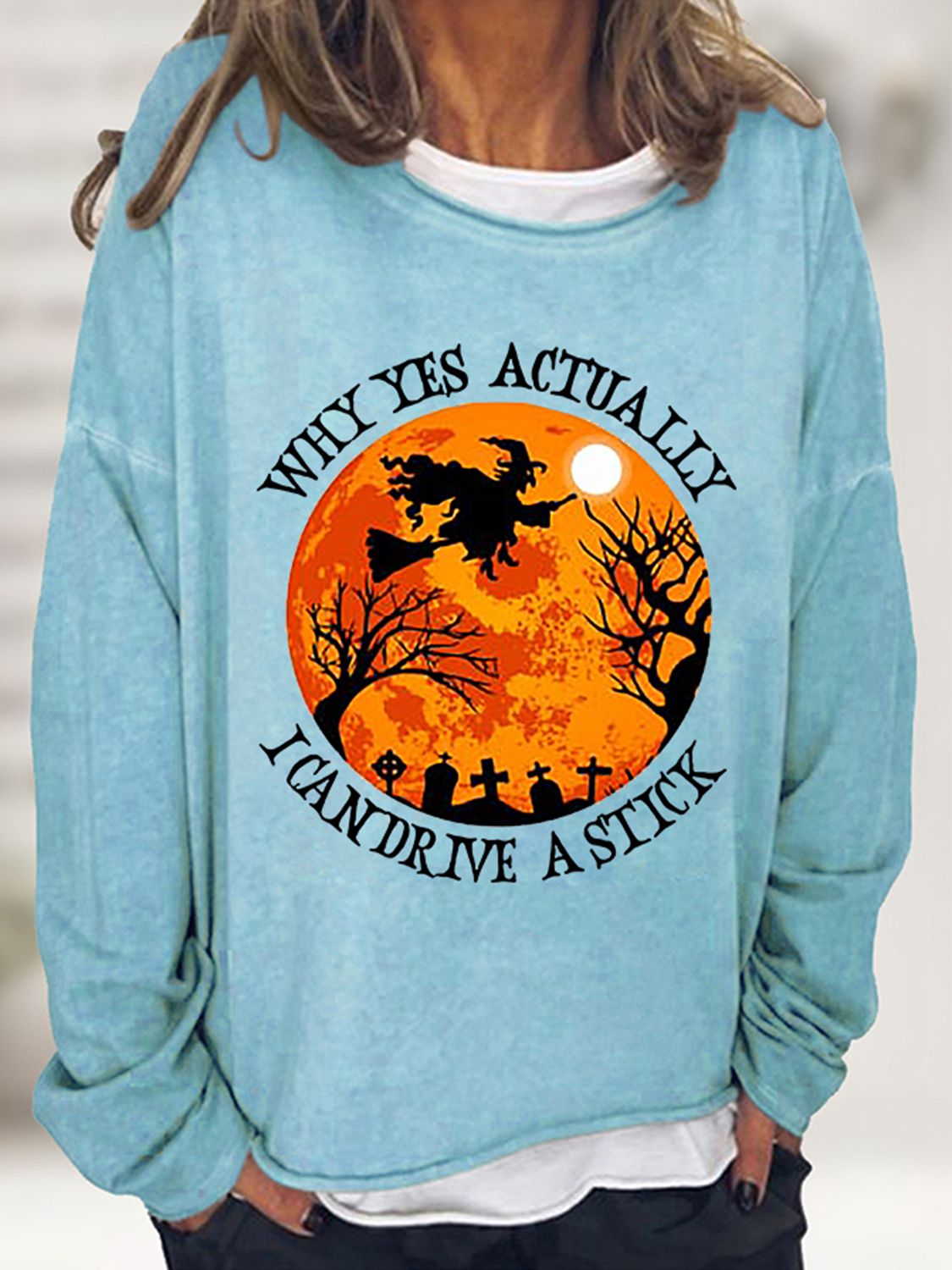 Full Size Graphic Round Neck Sweatshirt - nailedmoms