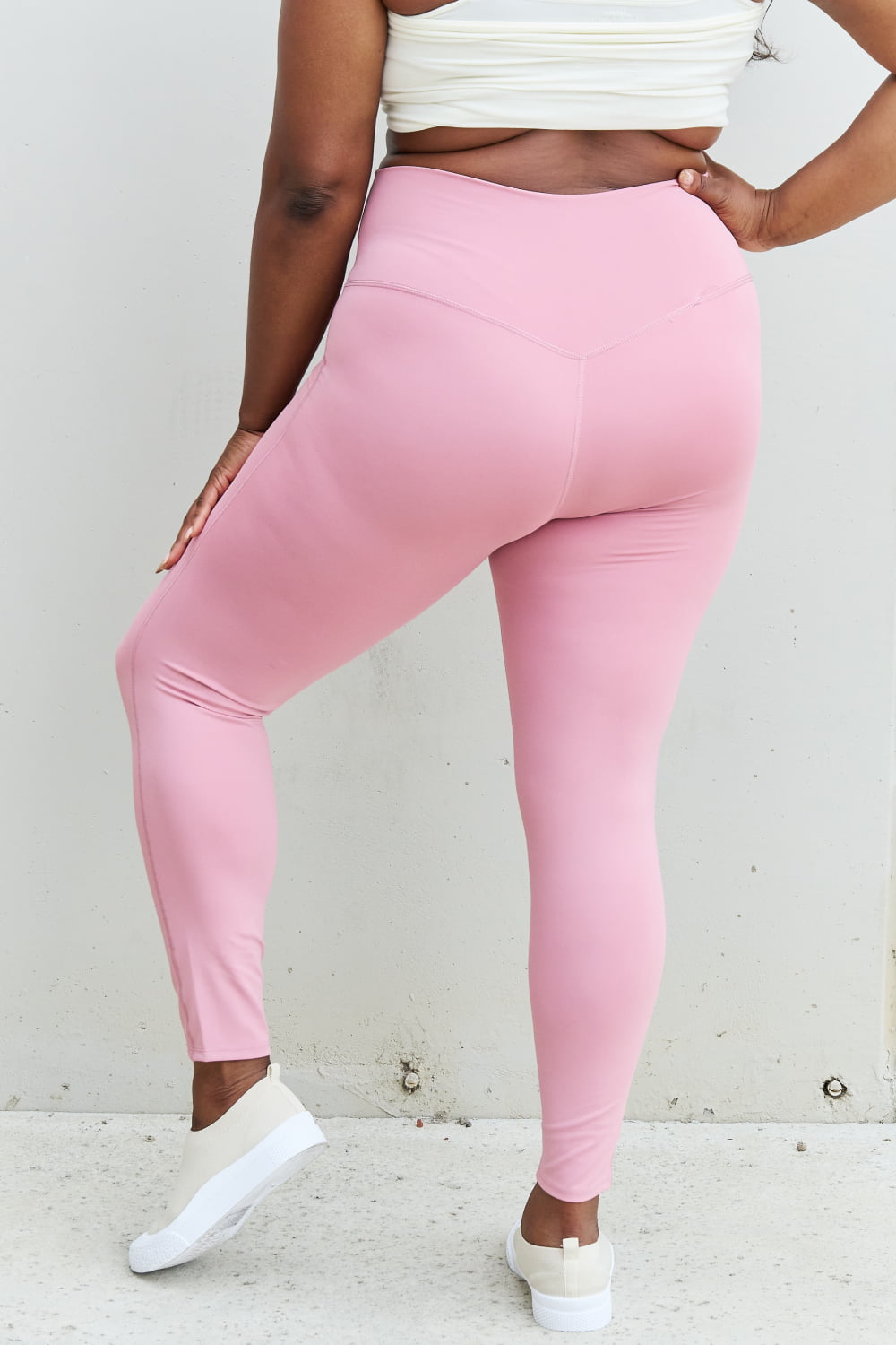 Zenana Fit For You Full Size High Waist Active Leggings in Light Rose - nailedmoms