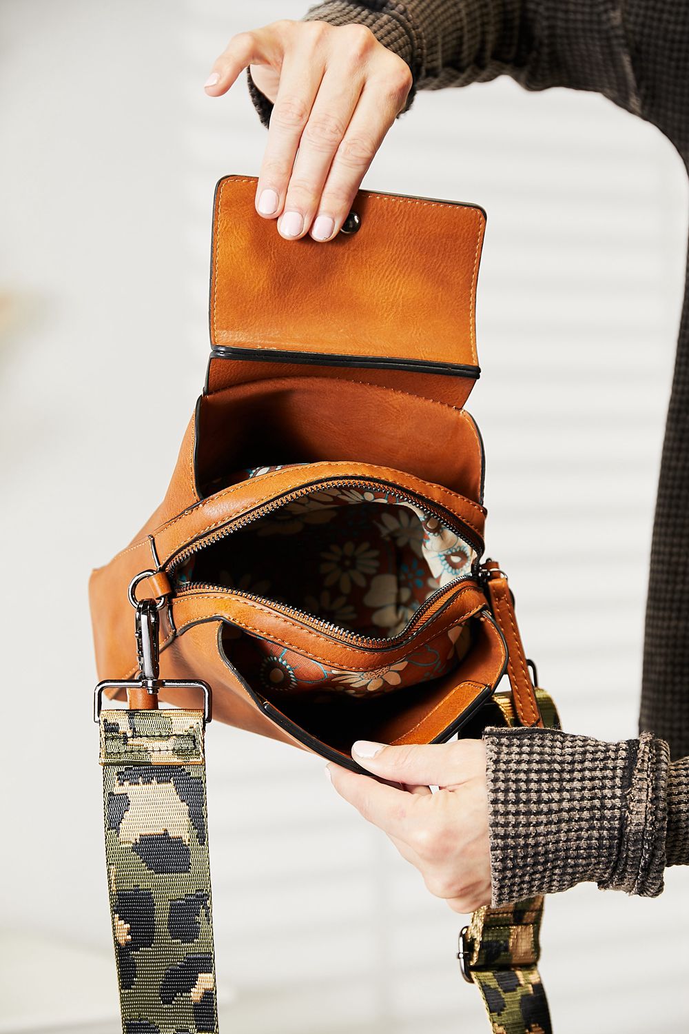 SHOMICO PU Leather Wide Strap Crossbody Bag - nailedmoms