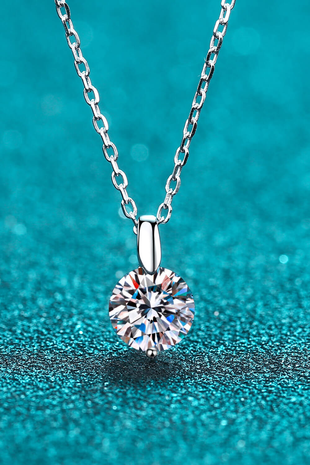 Minimalist 925 Sterling Silver Moissanite Pendant Necklace - nailedmoms