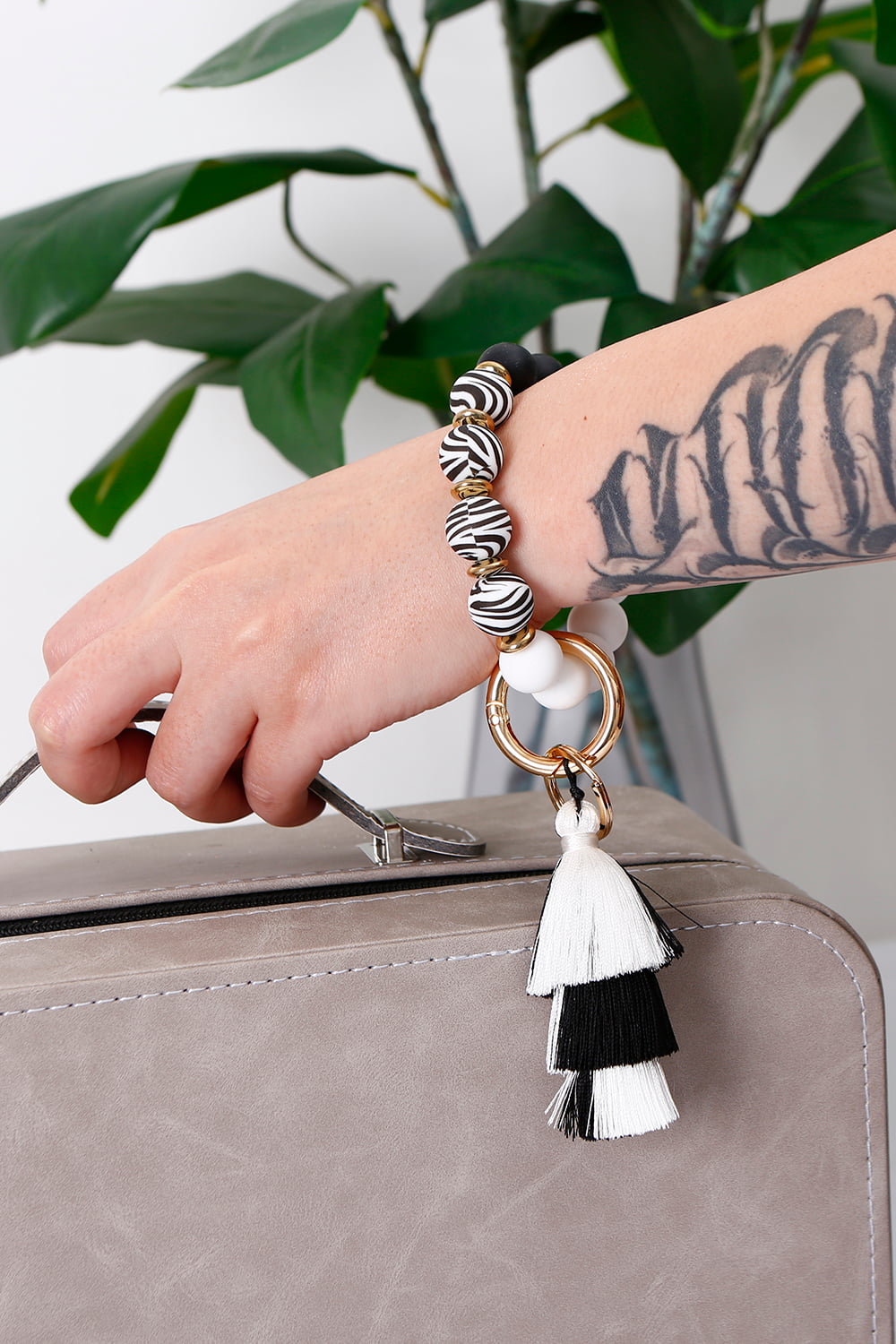 Beaded Keychain with Layered Tassel - nailedmoms