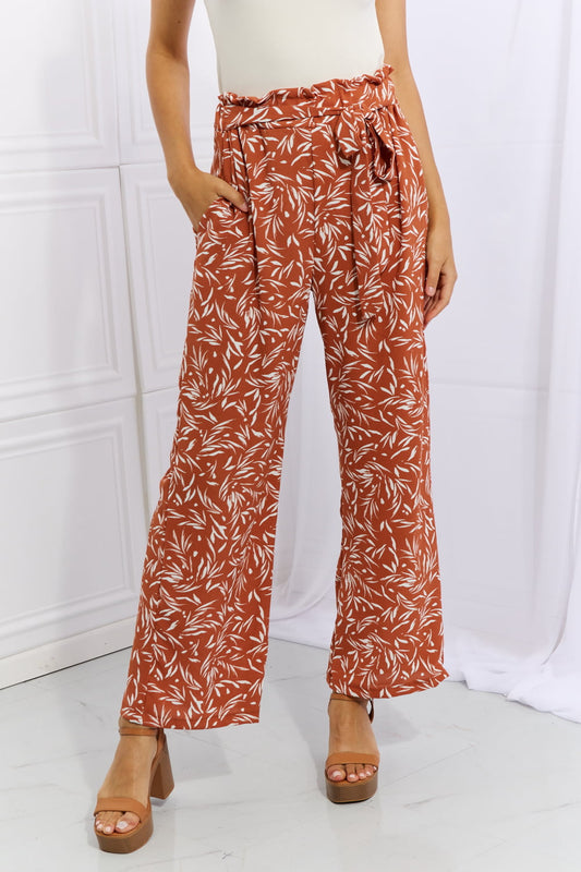 Heimish Right Angle Full Size Geometric Printed Pants in Red Orange - nailedmoms