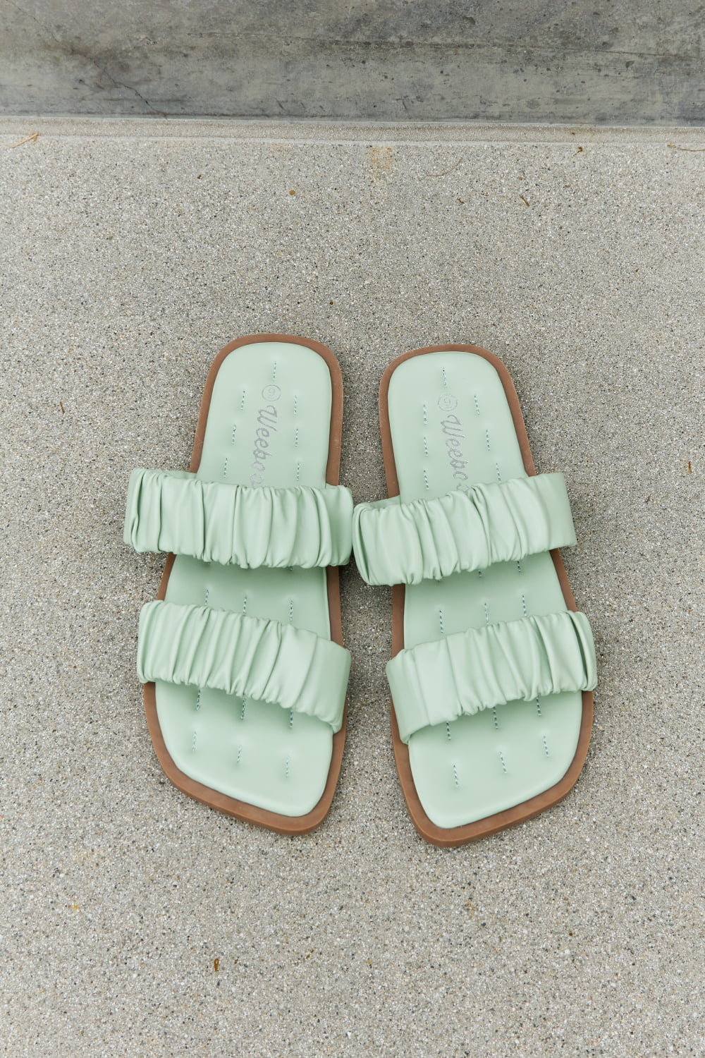 Weeboo Double Strap Scrunch Sandal in Gum Leaf - nailedmoms